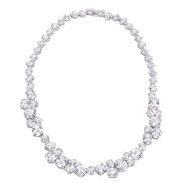 Lovcia Glamorous Oval Cut Cubic Zirconia Necklace-Necklaces-