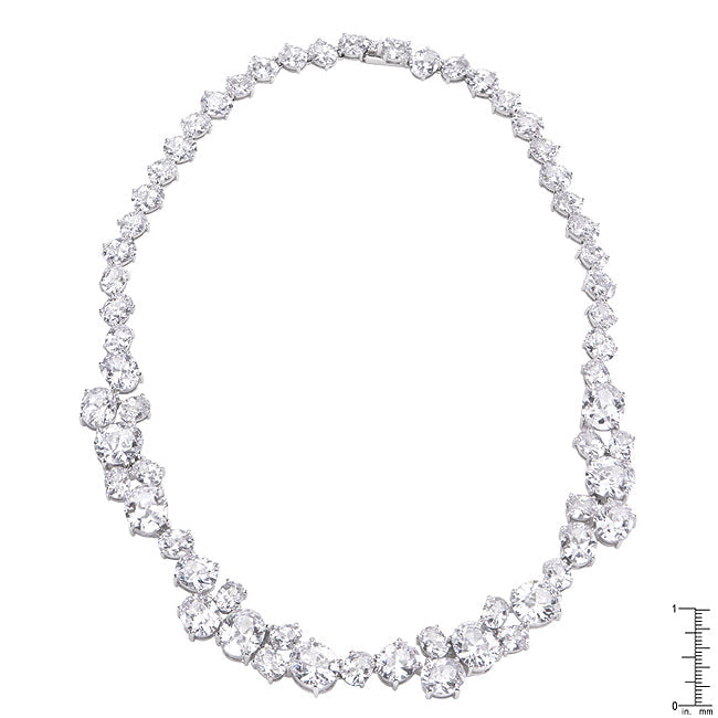 Lovcia Glamorous Oval Cut Cubic Zirconia Necklace-Necklaces-