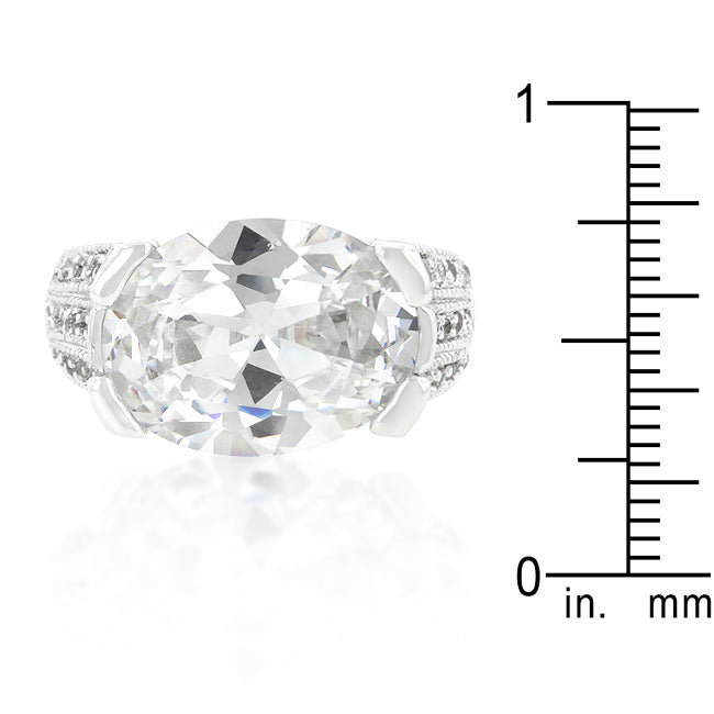Lovcia Glamorous Oval Triplet CZ Platinum Luster Ring-Rings-5-5