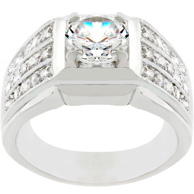 Lovcia Glamorous Platinum-Luster Cubic Zirconia Ring-Rings-8-8