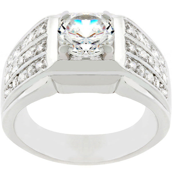 Lovcia Glamorous Platinum-Luster Cubic Zirconia Ring-Rings-8-8