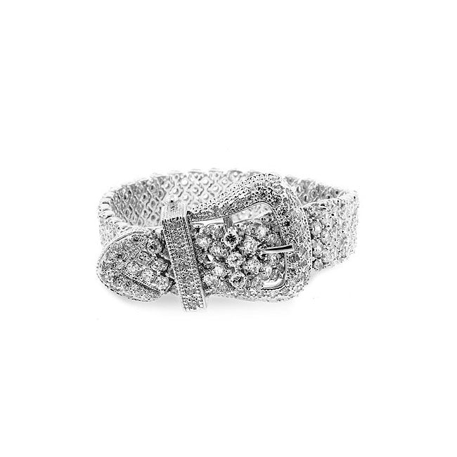 Lovcia Glamorous Rhodium-Plated Cubic Zirconia Bracelet-Bracelets-