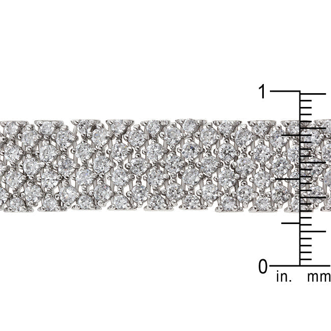 Lovcia Glamorous Rhodium-Plated Cubic Zirconia Bracelet-Bracelets-