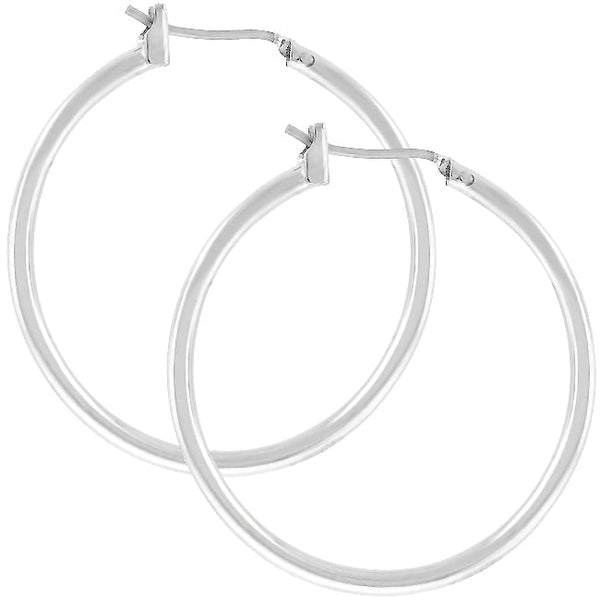 Lovcia Glamorous Silver-Tone Hoop Earrings-Earrings-