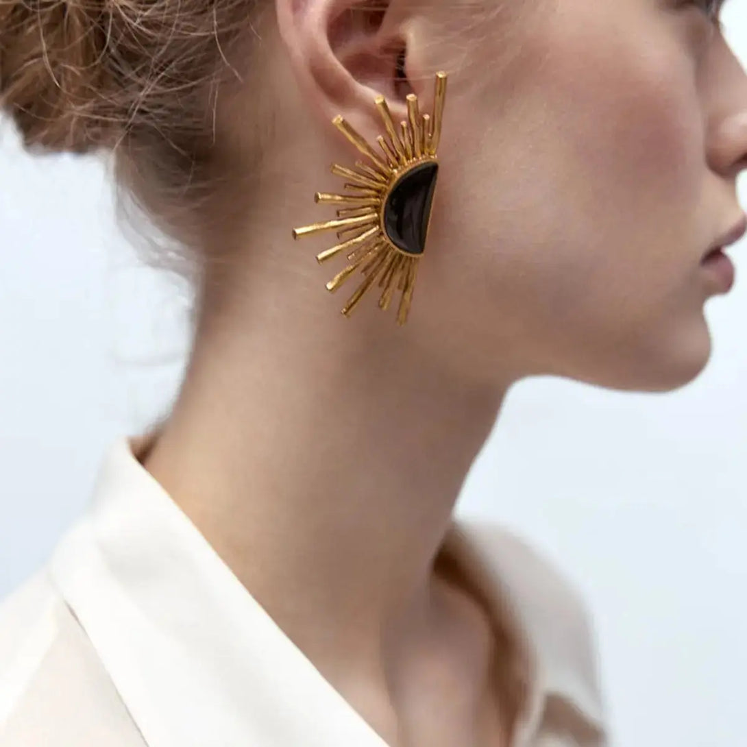 LOVCIA Glamorous Sunshine Metallic Drip Geometric Earrings