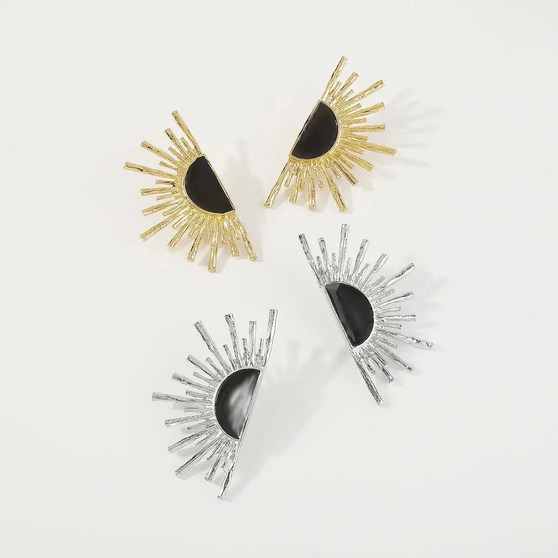 LOVCIA Glamorous Sunshine Metallic Drip Geometric Earrings