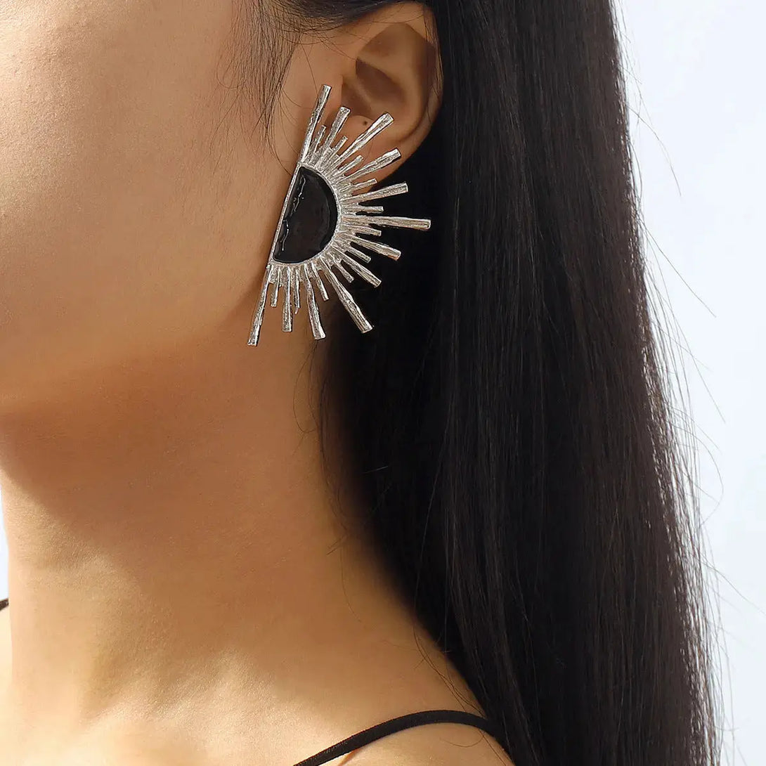 LOVCIA Glamorous Sunshine Metallic Drip Geometric Earrings
