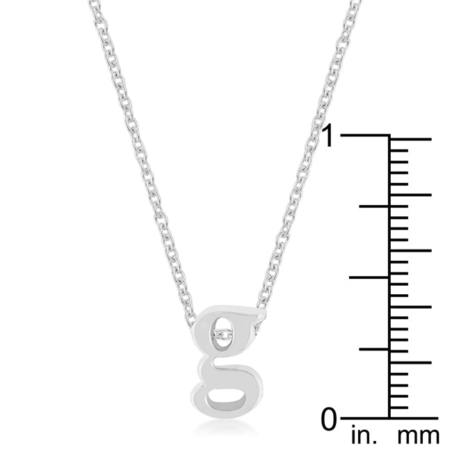 Lovcia Gleaming Rhodium Initial G Charm Necklace-Pendants-