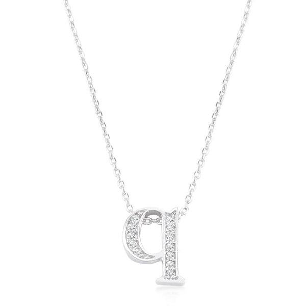 Lovcia Glittering Cubic Zirconia Initial Q Necklace-Pendants-