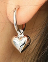 Lovcia Gold 3D Heart Hoop Earrings 11.85mm 13.85mm-Earrings-Yellow Gold-Yellow Gold