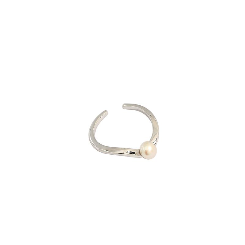 Lovcia Gold 3mm Pearl Hoop Earring 13mm Non Pierced Single-Earrings-Yellow Gold-Yellow Gold