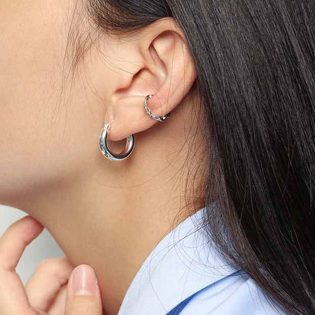 Lovcia Gold 4mm Hoop Earrings 18 And 22mm Huggie 925-Earrings-Yellow Gold 22Mm-Yellow Gold 22Mm