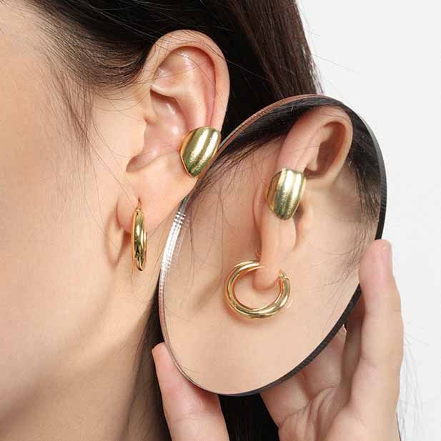 Lovcia Gold 4mm Hoop Earrings 18 And 22mm Huggie 925-Earrings-Yellow Gold 22Mm-Yellow Gold 22Mm