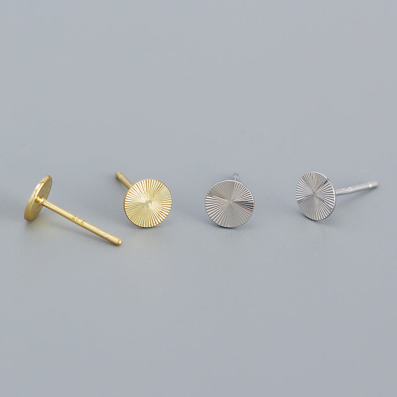 Lovcia Gold 6mm 925 Sterling Silver Round Stud Earrings-Earrings-Yellow Gold-Yellow Gold