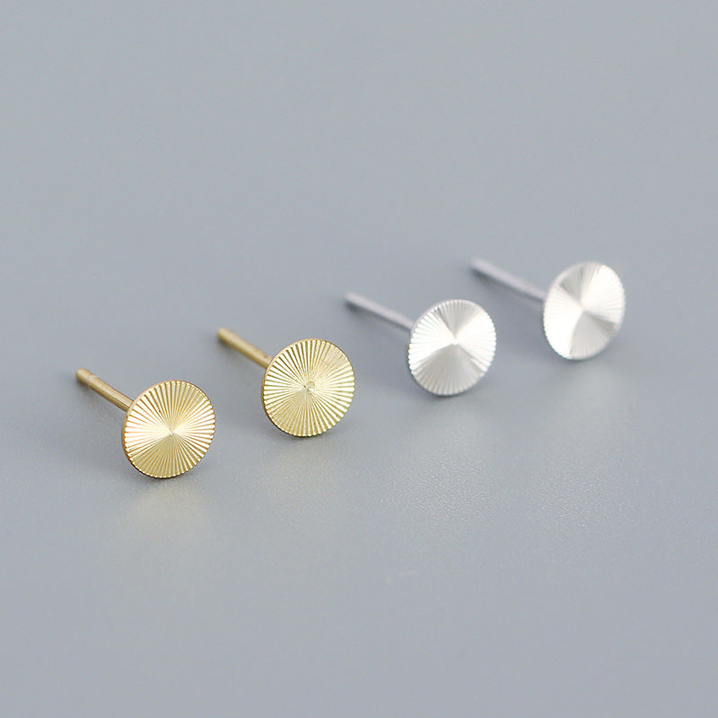 Lovcia Gold 6mm 925 Sterling Silver Round Stud Earrings-Earrings-Yellow Gold-Yellow Gold