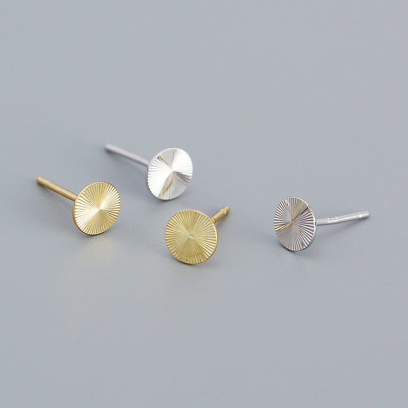 Lovcia Gold 6mm 925 Sterling Silver Round Stud Earrings-Earrings-Yellow Gold-Yellow Gold