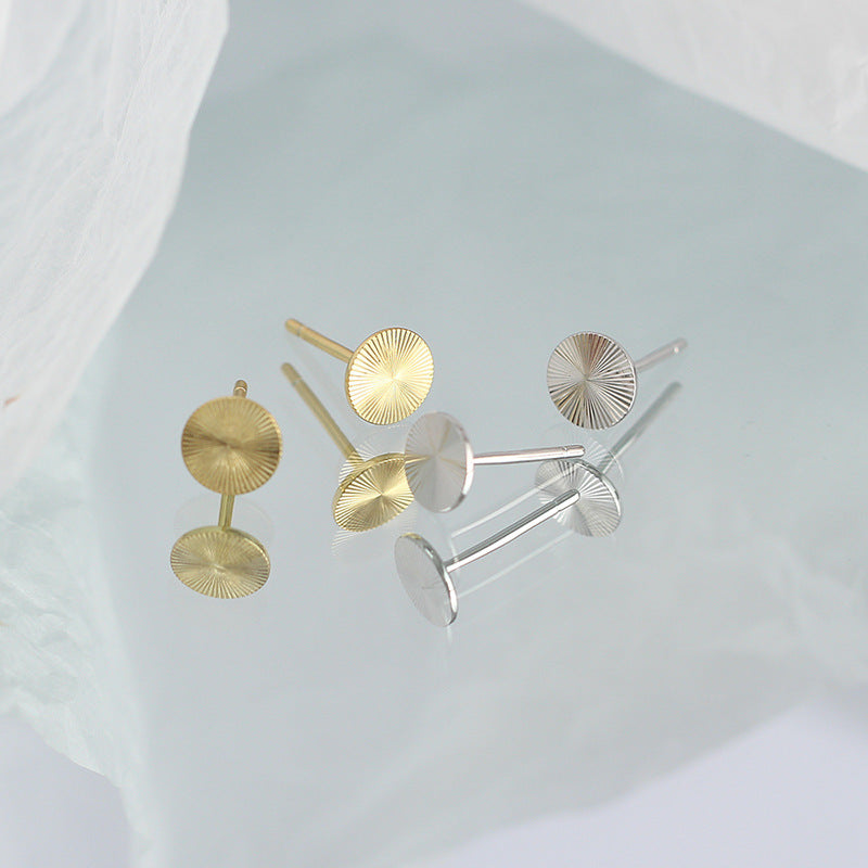 Lovcia Gold 6mm 925 Sterling Silver Round Stud Earrings-Earrings-Yellow Gold-Yellow Gold