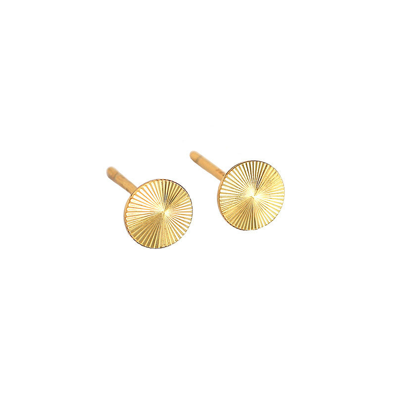 Lovcia Gold 6mm 925 Sterling Silver Round Stud Earrings-Earrings-Yellow Gold-Yellow Gold