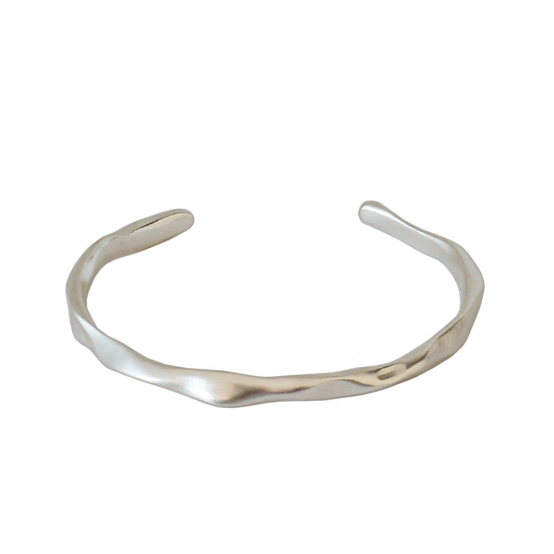 Lovcia Gold 925 Sterling Silver Adjustable Open Bangle 56mm-Bracelets-Yellow Gold-Yellow Gold