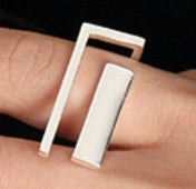 Lovcia Gold 925 Sterling Silver Adjustable Open Size Ring-Rings-Rhodium-Rhodium
