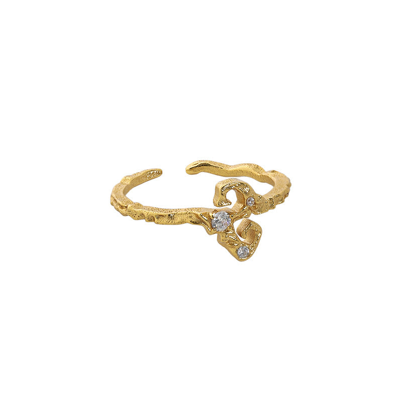 Lovcia Gold 925 Sterling Silver Adjustable Ring With CZ-Rings-Yellow Gold-Yellow Gold