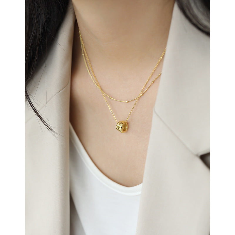 Lovcia Gold 925 Sterling Silver Conch Pendant Necklace-Necklaces-Yellow Gold-Yellow Gold