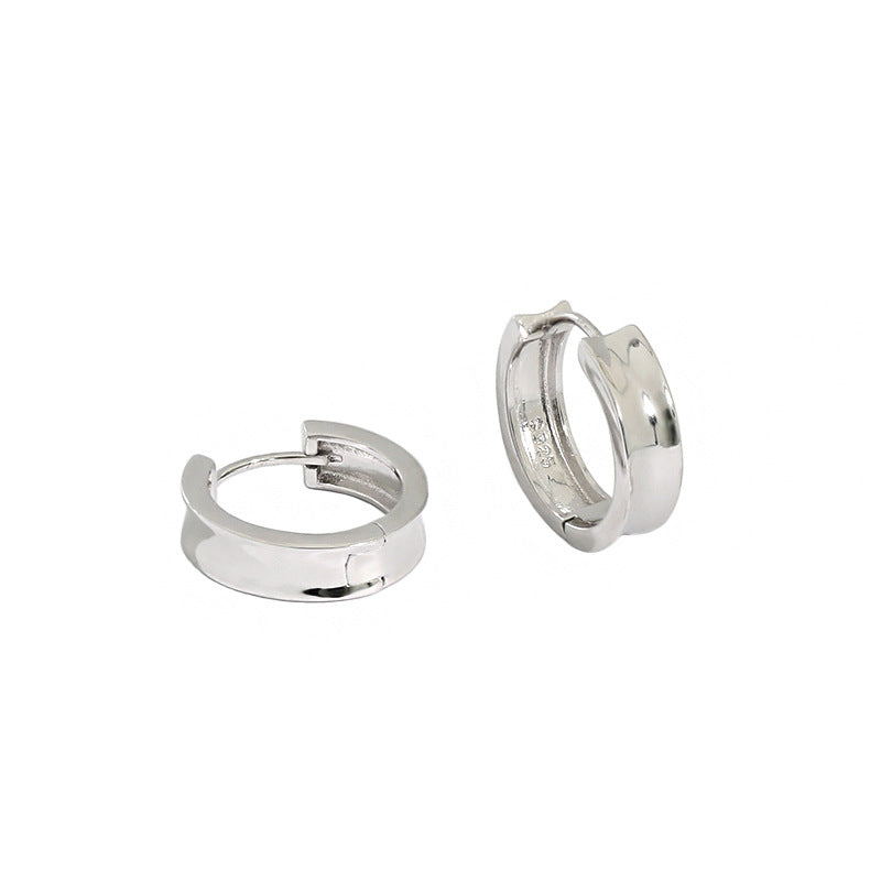Lovcia Gold 925 Sterling Silver Huggie Hoop Earrings 5x14mm-Earrings-Rhodium-Rhodium