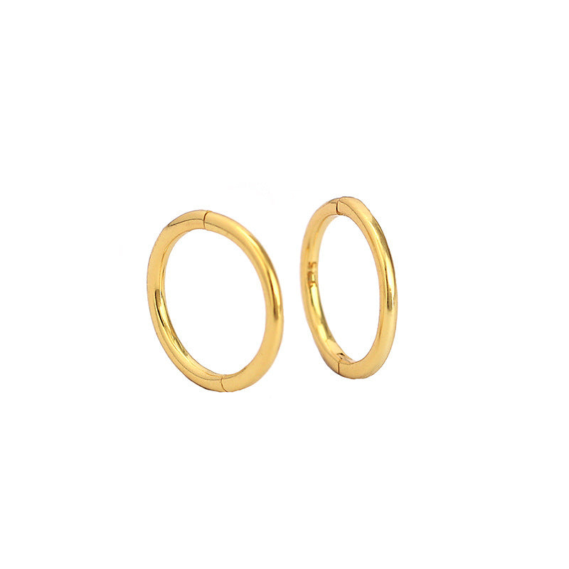 Lovcia Gold 925 Sterling Silver Huggie Hoop Earrings 6mm-Earrings-Rhodium & 12mm-Rhodium & 12mm