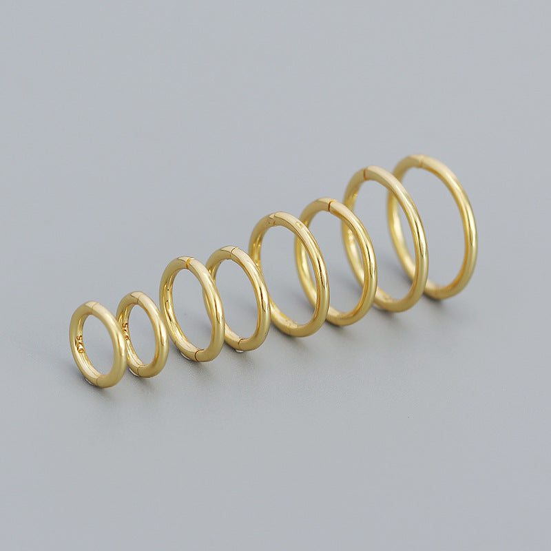 Lovcia Gold 925 Sterling Silver Huggie Hoop Earrings 6mm-Earrings-Rhodium & 12mm-Rhodium & 12mm