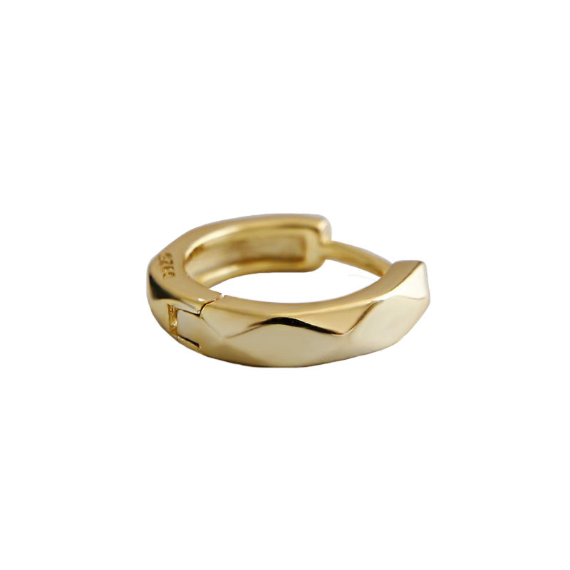 Lovcia Gold 925 Sterling Silver Mini Circle Huggie Earring-Earrings-Yellow Gold (Single)-Yellow Gold (Single)