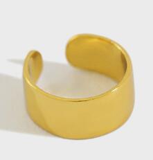 Lovcia Gold 925 Sterling Silver Nonpierced Earring 4.5x8mm-Earrings-Yellow Gold (Single)-Yellow Gold (Single)