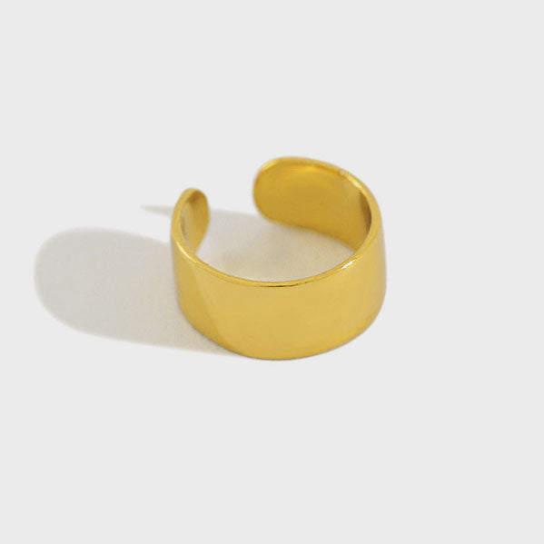 Lovcia Gold 925 Sterling Silver Nonpierced Earring 4.5x8mm-Earrings-Yellow Gold (Single)-Yellow Gold (Single)