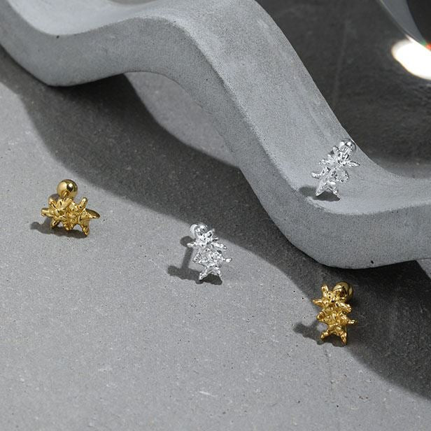 Lovcia Gold 925 Sterling Silver Starfish Stud Earrings-Earrings-Double Starfish & Yellow Gold-Double Starfish & Yellow Gold
