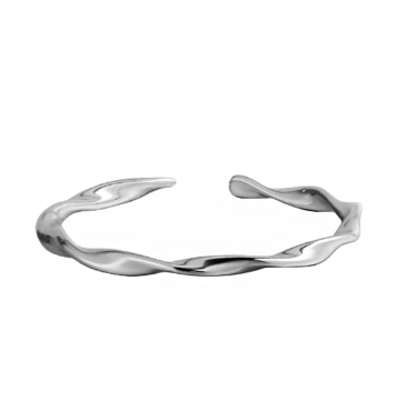 Lovcia Gold 925 Sterling Silver Twisted Ring Adjustable-Rings-Rhodium & US 8-Rhodium & US 8