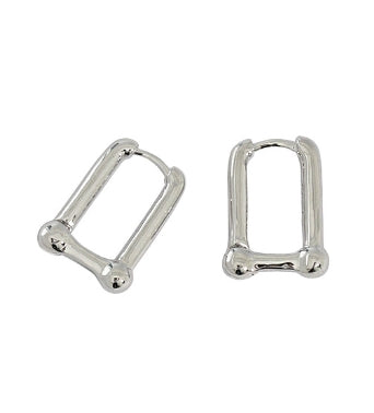 Lovcia Gold 925 Sterling Silver U Shape Hoop Earrings-Earrings-Silver-Silver