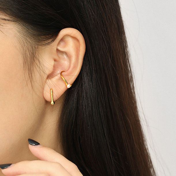 Lovcia Gold 925 Sterling Silver U Shape Hoop Earrings-Earrings-Yellow Gold-Yellow Gold