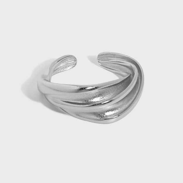 Lovcia Gold Adjustable 925 Silver Ring Double Layer-Rings-Yellow Gold-Yellow Gold