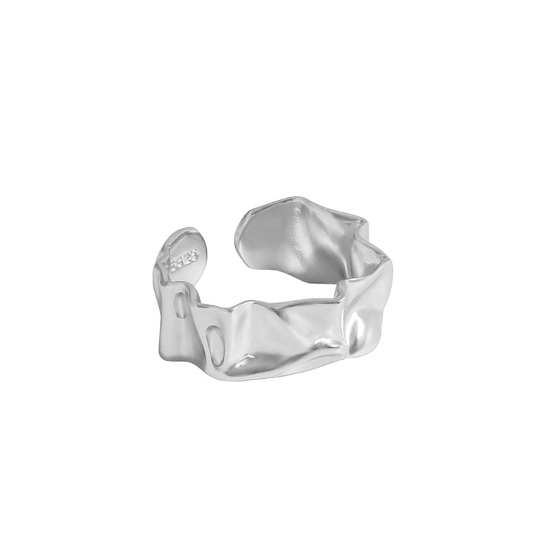 Lovcia Gold Adjustable 925 Sterling Silver Open Ring-Rings-Silver-Silver