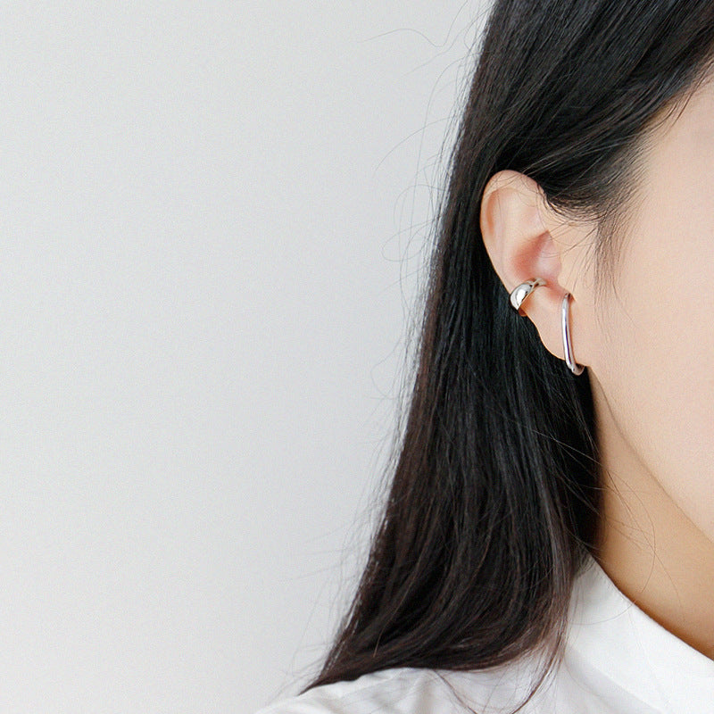 Lovcia Gold C Shape 925 Sterling Silver Stud Earrings-Earrings-Yellow Gold-Yellow Gold