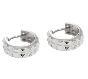 Lovcia Gold Circle 925 Sterling Silver Huggie Hoop Earrings-Earrings-Silver-Silver