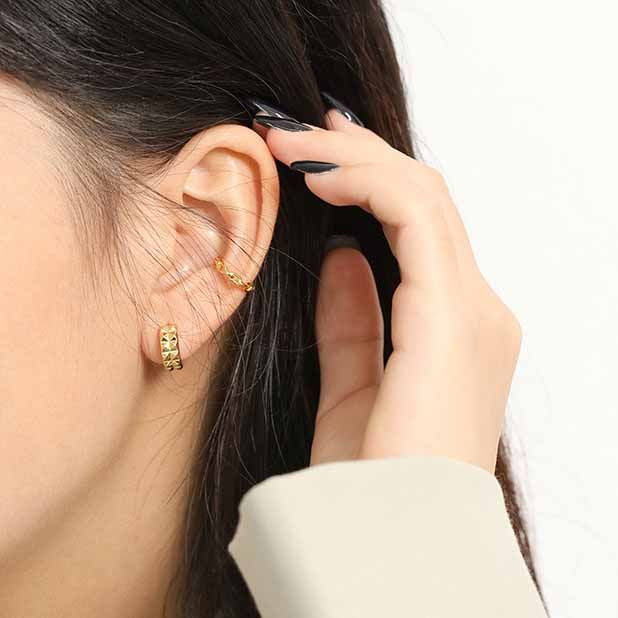 Lovcia Gold Circle 925 Sterling Silver Huggie Hoop Earrings-Earrings-Yellow Gold-Yellow Gold
