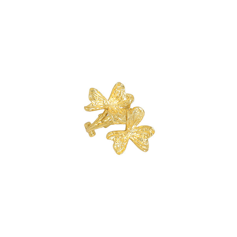 Lovcia Gold Clover Flower 11mm 925 Silver Clip On Earring-Earrings-Yellow Gold-