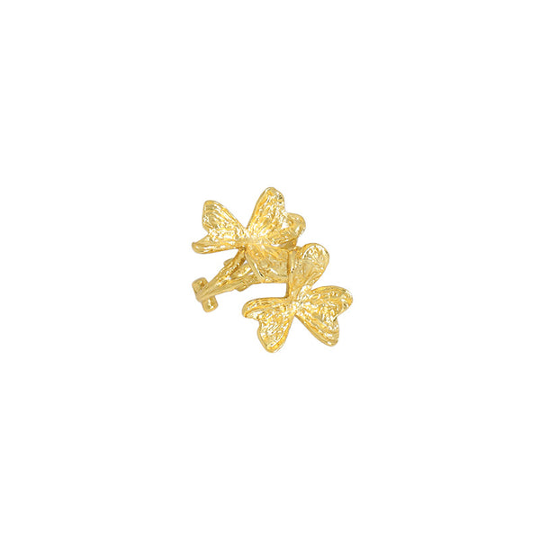 Lovcia Gold Clover Flower 11mm 925 Silver Clip On Earring-Earrings-Yellow Gold-Yellow Gold