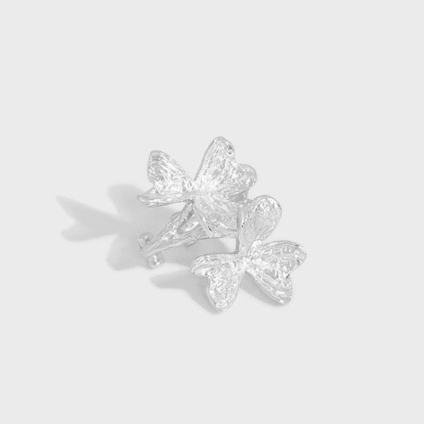 Lovcia Gold Clover Flower 11mm 925 Silver Clip On Earring-Earrings-Yellow Gold-