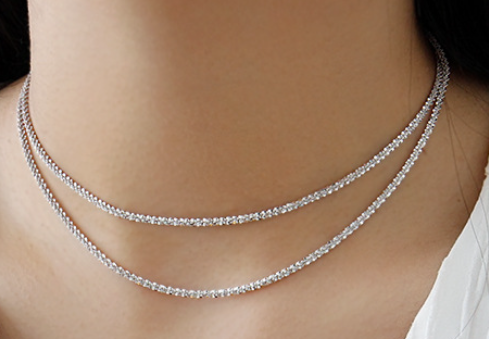 Lovcia Gold Crisscross Necklace 305mm 70mm Adjustable-Necklaces-Silver-