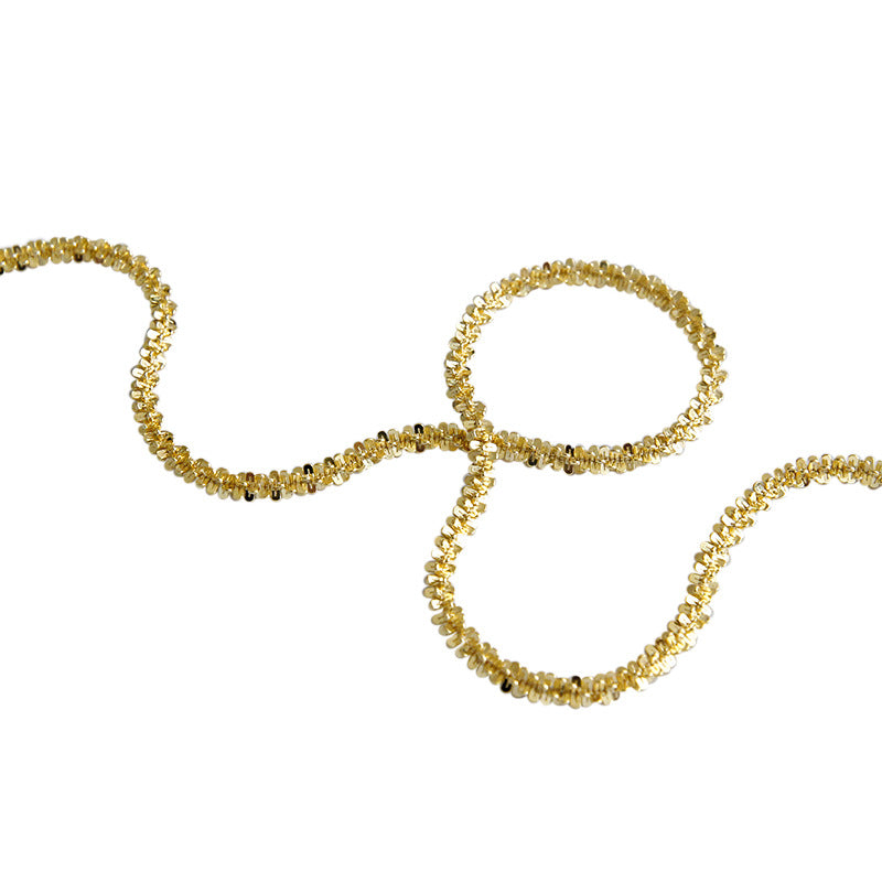 Lovcia Gold Crisscross Necklace 305mm 70mm Adjustable-Necklaces-Yellow Gold-