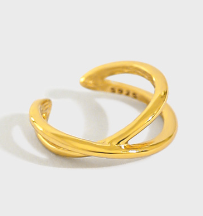 Lovcia Gold Cross 925 Sterling Silver Non Pierced Earring-Earrings-Yellow Gold (Single)-Yellow Gold (Single)