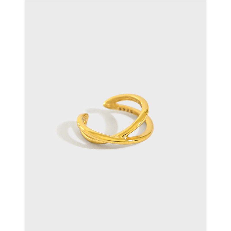 Lovcia Gold Cross 925 Sterling Silver Non Pierced Earring-Earrings-Yellow Gold (Single)-Yellow Gold (Single)