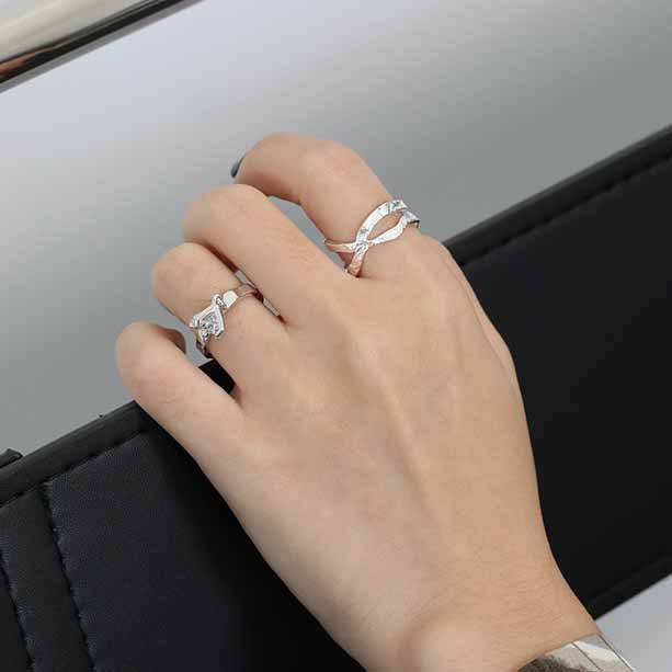 Lovcia Gold CZ 8mm Adjustable Ring 925 Sterling Silver-Rings-Yellow Gold-Yellow Gold