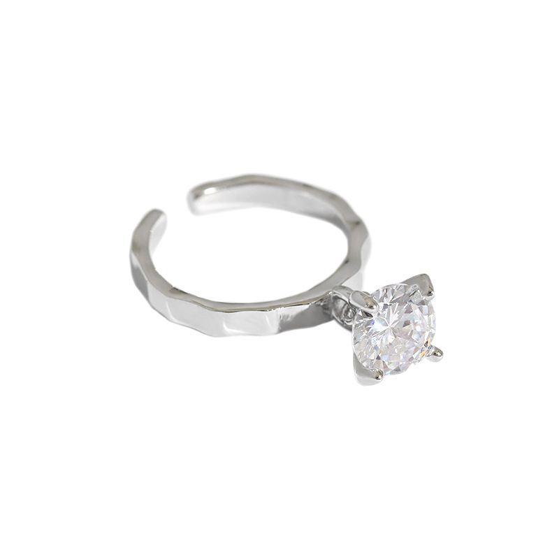 Lovcia Gold CZ 8mm Adjustable Ring 925 Sterling Silver-Rings-Yellow Gold-Yellow Gold